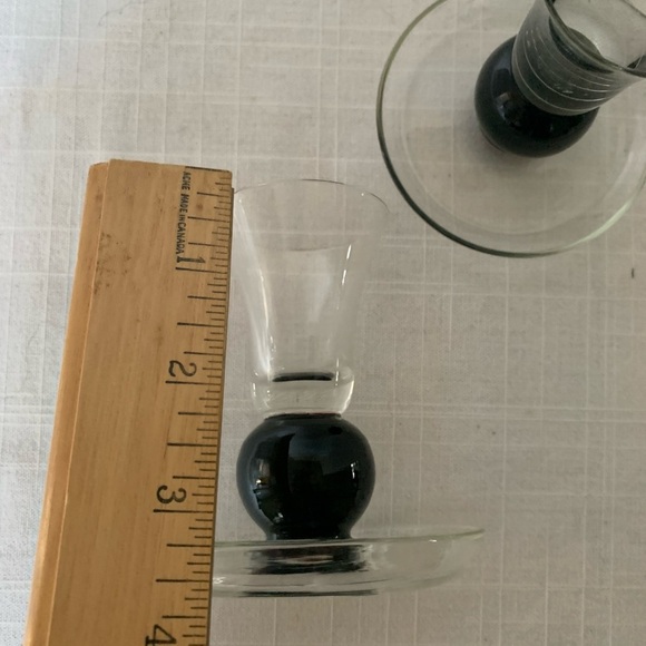 Vtg Black Art Glass Candlestick Holders - Picture 6 of 6